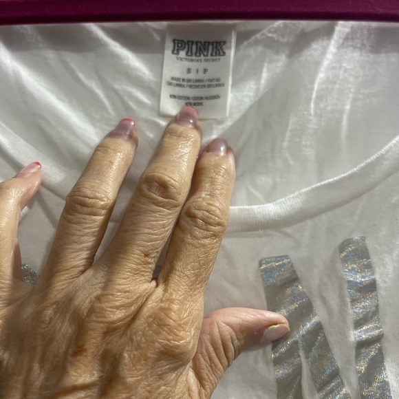 Victoria secret pink pullover in white and silver size S in good condition - Picture 2 of 4